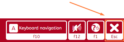 Screenshot of the inSuit tool showing the crosshair icon and its keyboard shortcut with the Esc key, which disables the tool.